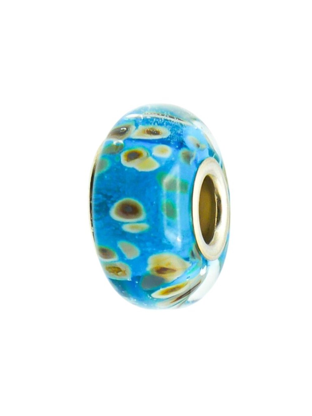 Chamilia Aqua Reef Blue Murano Glass Charm Sterling Silver Bracelet Bead
